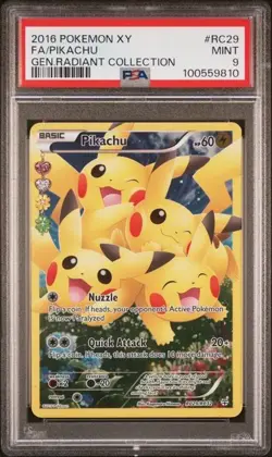 PIKACHU - Full Art - #RC29 - Pokemon XY Gen Radiant Collection - MINT - PSA 9 - Image 1