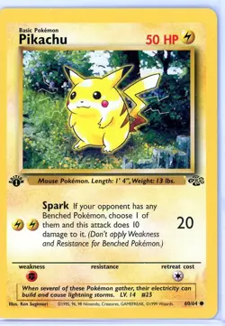 Pikachu Jungle 1st Edition Common Pokemon Card 60/64 - Image 1