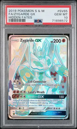 2019 POKEMON SUN & MOON HIDDEN FATES #SV65 FULL ART/ZYGARDE GX PSA 10 - Image 3