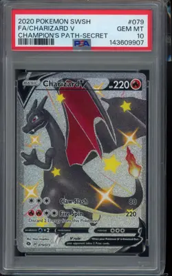 PSA 10 - 2020 Charizard V (Secret) 79/73 Champions Path Holo Pokemon - Image 1