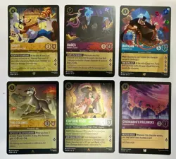 LOT (6) DISNEY LORCANA 🔶 Legendary Super Rare HOLO FOIL TCG CARDS Goofy/Hades - Image 1