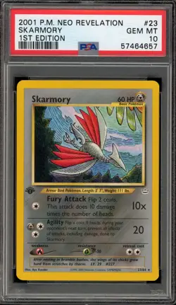 Pokemon Skarmory Neo Revelation 1st Edition Rare #23 PSA 10 Gem Mint - Image 1