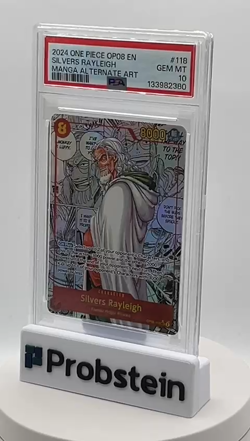 2024 One Piece OP08 EN Manga Alt Art #118 Silvers Rayleigh PSA 10 GEM MINT - Image 2