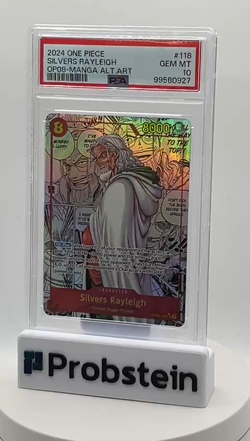 2024 One Piece OP08 EN Manga Alt Art #118 Silvers Rayleigh PSA 10 GEM MINT - Image 2