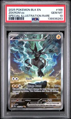 2025 POKEMON BLK EN-BLACK BOLT SPECIAL ILLUSTRATION RARE #166 ZEKROM EX PSA 10 - Image 1