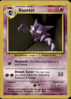 Haunter 29/102 Uncommon WOTC Base Set Pokemon - Image 1
