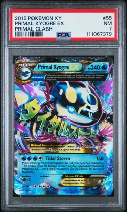 2015 POKEMON XY PRIMAL CLASH PRIMAL KYOGRE EX #55 PSA 7 NM #111067379 - Image 1