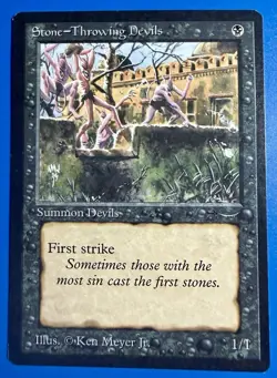 1 BANNED MTG Stone - Throwing Devils (Dark) | Arabian Nights | 1993 | NM - Image 1