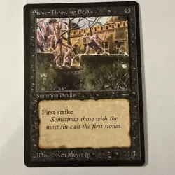 BANNED MTG Stone - Throwing Devils (Dark) | Arabian Nights | 1993 | NM - Image 1