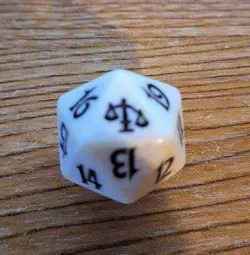Magic: The Gathering Judgment D20 White Spindown Life Counter - Image 1