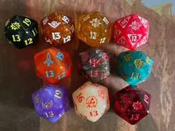 3x OVERSIZED D20 SPINDOWN DICE LIFE COUNTER - Various Sets - Magic - MTG - Image 1