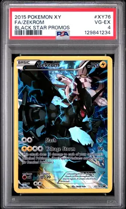 2015 POKEMON XY BLACK STAR PROMOS #XY76 FULL ART/ZEKROM PSA 4 - Image 1
