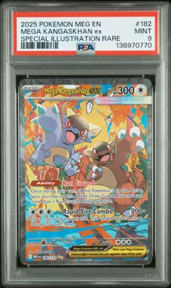 2025 POKEMON MEG SPECIAL ILLUSTRATION RARE #182 MEGA KANGASKHAN EX PSA 9 - Image 1