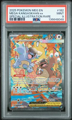 2025 POKEMON MEG SPECIAL ILLUSTRATION RARE #182 MEGA KANGASKHAN EX PSA 9 - Image 1
