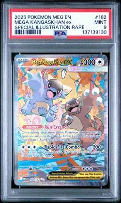 2025 POKEMON MEG SPECIAL ILLUSTRATION RARE #182 MEGA KANGASKHAN EX PSA 9 - Image 1