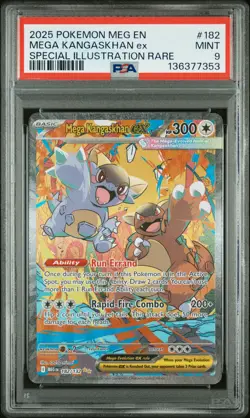 2025 POKEMON MEG SPECIAL ILLUSTRATION RARE #182 MEGA KANGASKHAN EX PSA 9 - Image 1
