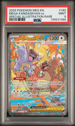 2025 POKEMON MEG SPECIAL ILLUSTRATION RARE #182 MEGA KANGASKHAN EX PSA 9 - Image 1