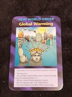 "New World Order: Global Warming" Card, INWO Illuminati Card Game, NWO Card - Image 1