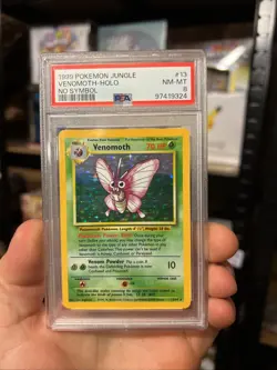 Venomoth Holo No Symbol Error PSA 8 Jungle Set 1999 Pokemon Card WOTC #13 - Image 1