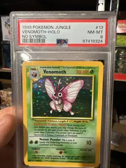 Venomoth Holo No Symbol Error PSA 8 Jungle Set 1999 Pokemon Card WOTC #13 - Image 3