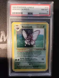 1999 POKEMON JUNGLE #13 VENOMOTH-HOLO PSA 8 - Image 1