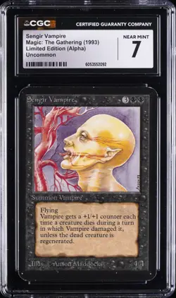 1993 MAGIC: THE GATHERING LTD ED (ALPHA) UNCOMMON SENGIR VAMPIRE CGC 7 - Image 1