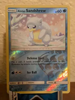 TCG Alolan Sandshrew #19/145 Reverse Holo, Pokemon SM Guardians Rising - Image 1