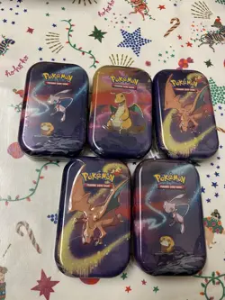 Pokemon TCG Kanto Friends 5 Mini Tins Brand New And Sealed - Image 1