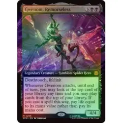 FOIL GWENOM, REMORSELESS (EXTENDED ART) Marvel's Spider-man SPM Magic MTG CARD - Image 1