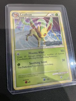 Pokemon Leafeon 17/90 Holo Rare HS Undaunted Pre Release Promo - Image 1