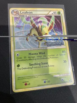 Pokemon Leafeon 17/90 Holo Rare HS Undaunted Pre Release Promo - Image 2