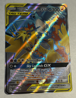 Pokemon Moltres & Zapdos & Articuno GX (Full Art) 66/68 Hidden Fates Holo NM - Image 1