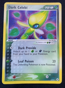 Pokemon Card Dark Celebi 4/101 EX Hidden Legends Holo Rare LP - Image 1