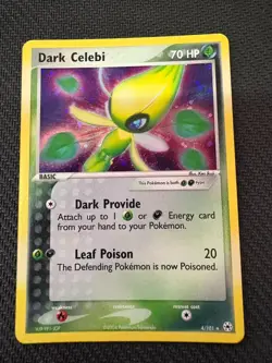 Dark Celebi 4/101 Holo EX Hidden Legends Pokemon Card 2004 Vintage - Image 1