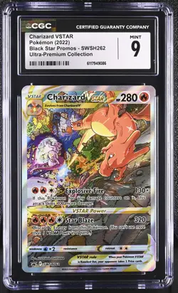 CGC 9 Charizard VSTAR Black Star Promo SWSH262 UPC Pokemon Card - Image 1