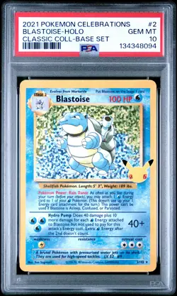 2021 POKEMON CELEBRATIONS CLASSIC COLL #2 BLASTOISE-HOLO PSA 10 - Image 1