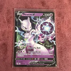 Pokemon Mewtwo v Holo Ultra Rare TCG Card 030/078 Pokemon Go Full Art - Image 1