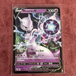 Pokemon Mewtwo v Holo Ultra Rare TCG Card 030/078 Pokemon Go Full Art - Image 1
