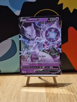 Pokemon Mewtwo v Holo Ultra Rare TCG Card 030/078 Pokemon Go Full Art - Image 1