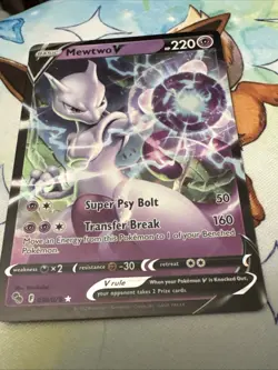 Pokemon Mewtwo v TCG Holo Ultra Rare Card 030/078 Pokemon Go - Image 1