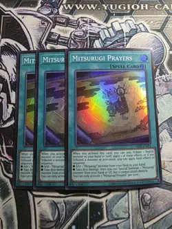 X3 Mitsurugi Prayers - OP29-EN011 - Super Rare - Unlimited Edition - NM - Image 1
