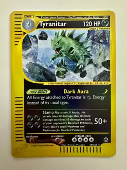 Tyranitar 29/165 Reverse Holo Pokemon Card - Expedition Base Set - Mint - Image 1