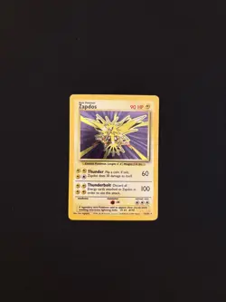 Pokemon TCG Zapdos 16/102 Base Set Holo Rare Unlimited WOTC Vintage - Image 1