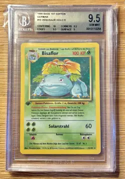1999 Pokemon GERMAN Base 1st Edition Venusaur / Bisaflor #15 BGS 9.5 GEM MT - Image 1