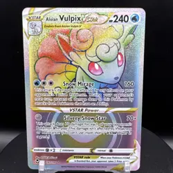 Pokemon TCG Alolan Vulpix VSTAR Silver Tempest Holo Card 197/195 Secret Rare - Image 1
