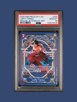 PSA 10 - 2025 ONE PIECE OP11-A FIST OF DIVINE SPEED 005 LUFFY-TAROU SPECIAL ALT - Image 1