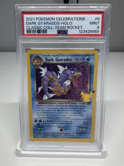 Dark Gyarados 8/82 Classic Collection Celebrations Pokemon Card PSA 9 MINT - Image 1