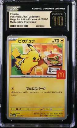CGC 10 PRISTINE Japanese Pokemon 2025 PIKACHU 020/M-P MCDONALD'S COLLECTION - Image 1