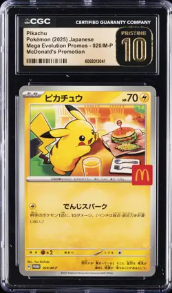 2025 POKEMON JAPANESE M-P PROMO MCDONALD'S #020 PIKACHU CGC 10 PRISTINE - Image 1