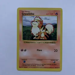 Pokemon Cards: Base Set Shadowless Uncommon: Growlithe 28/102 LP - Image 1